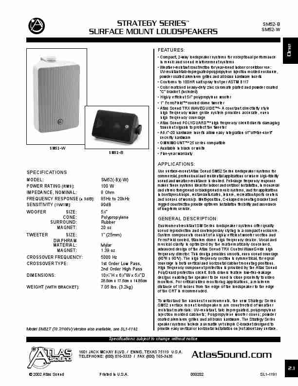 Atlas Sound Portable Speaker SM52-W-page_pdf